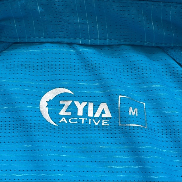 Zyia Active Polo Shirt Mens Medium Blue Golf Outdoor Breathable Casual Stretch - Picture 3 of 9